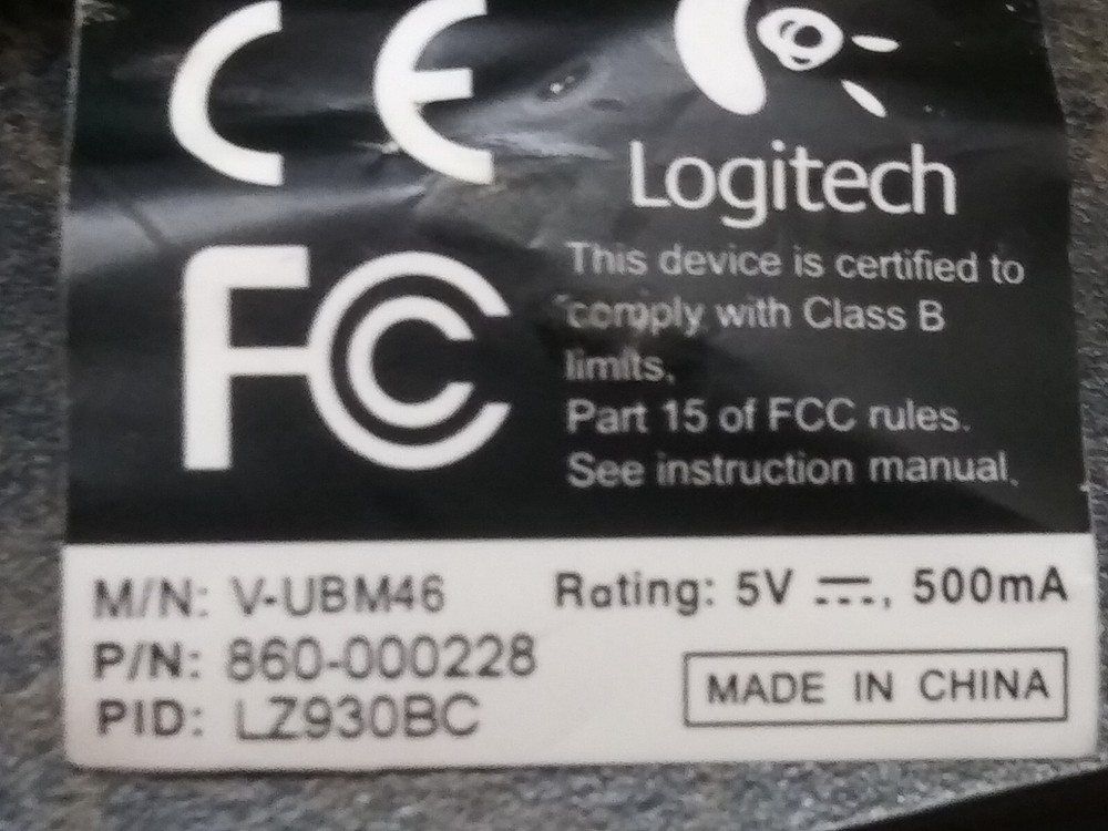 Logitec Webcam V-UBM46 860-000228