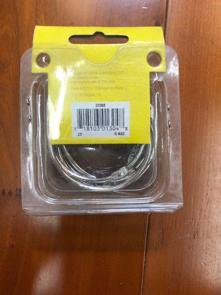 Staples Loose-Leaf Rings 2" Size Silver 32008 ( 9PCS ) QTY 2