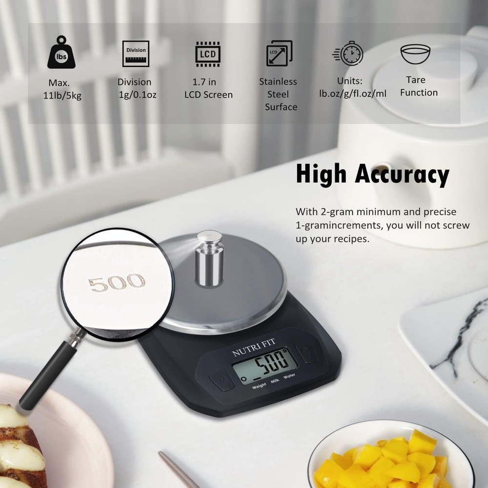 Compact Digital Kitchen Scale - Accurate Measurements for Diet & Portion Control