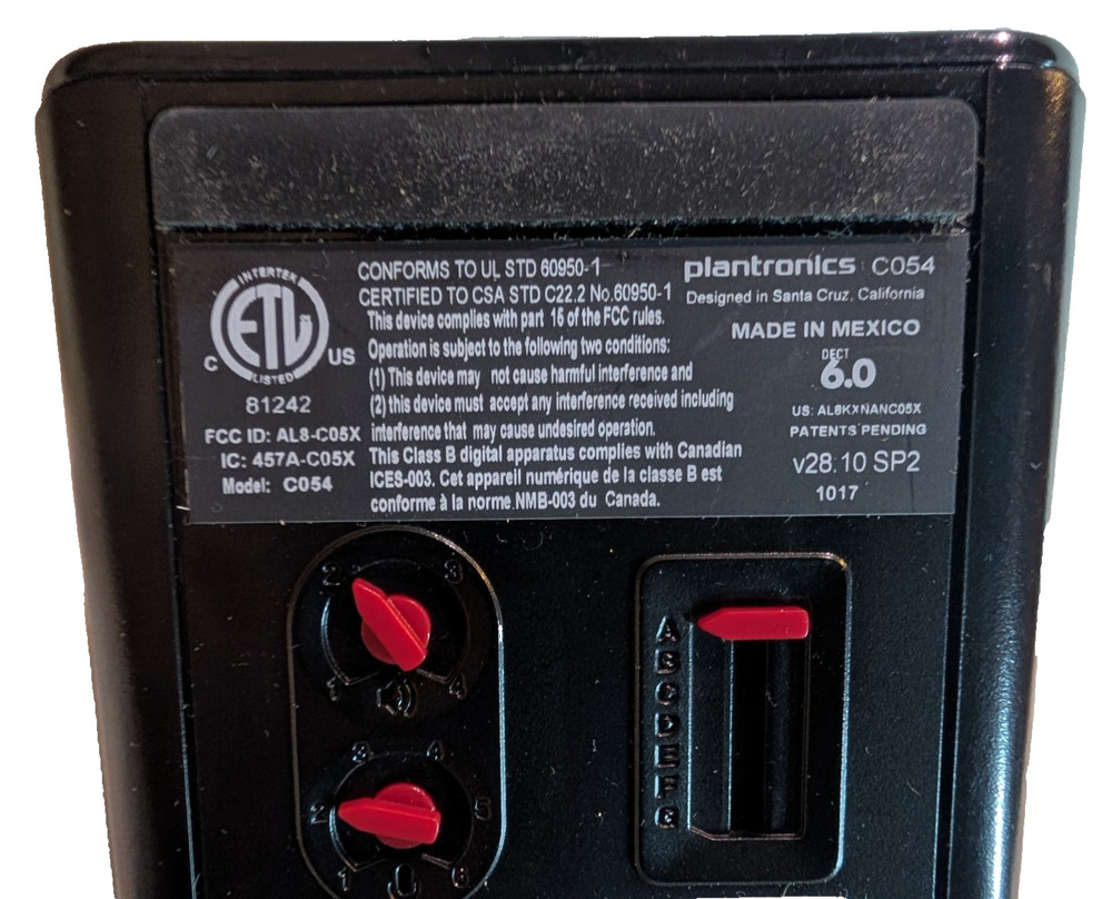 Original Plantronics CS540 Wireless Headset With Plantronics C054 Base AA1