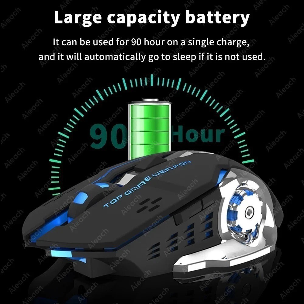 Bluetooth Rechargeable Wireless Gaming Mouse RGB Backlit USB PC Gamer Mouse