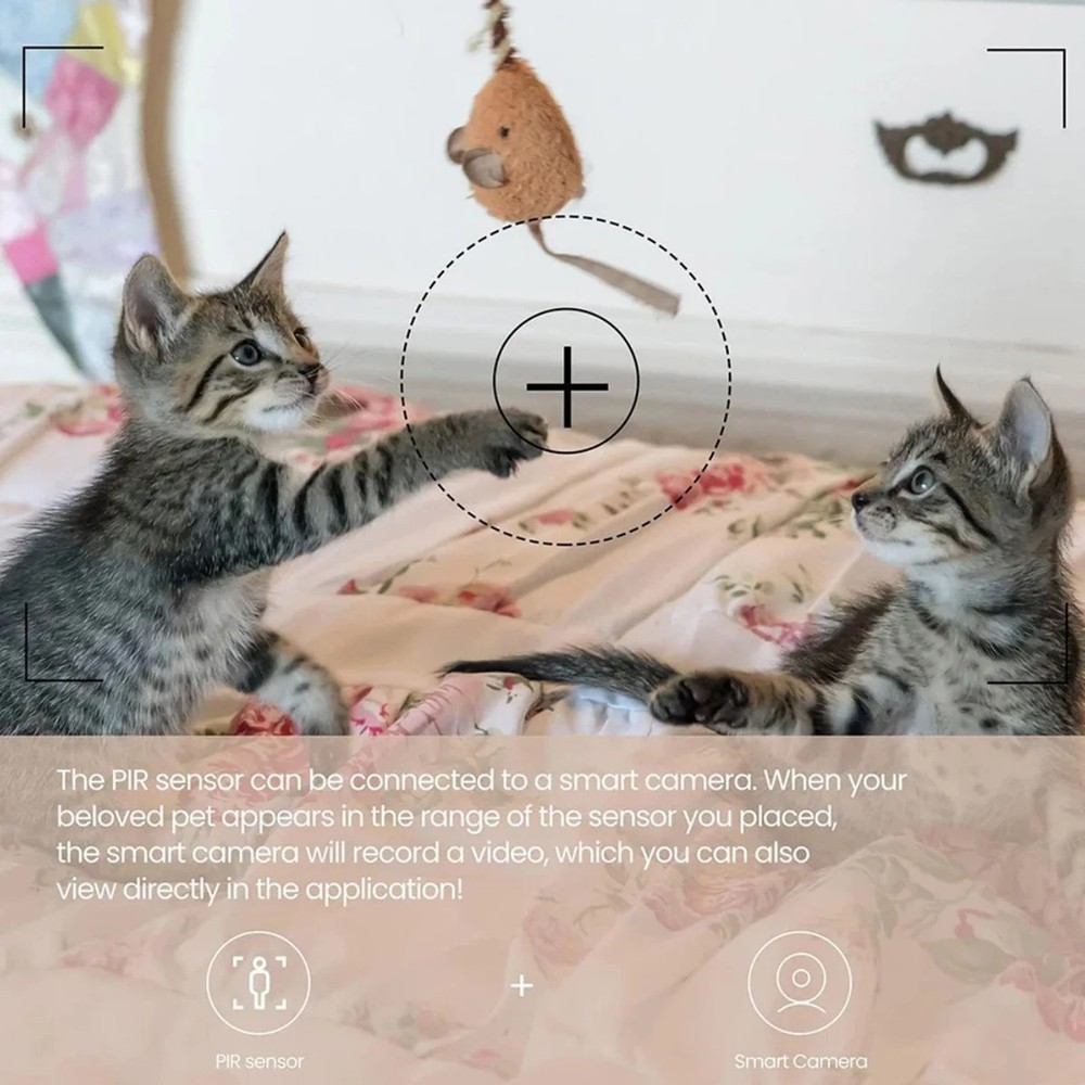 Smart PIR Motion Sensor Tuya Zigbee 3.0 196.85 Ft Range 120° Detection ABS