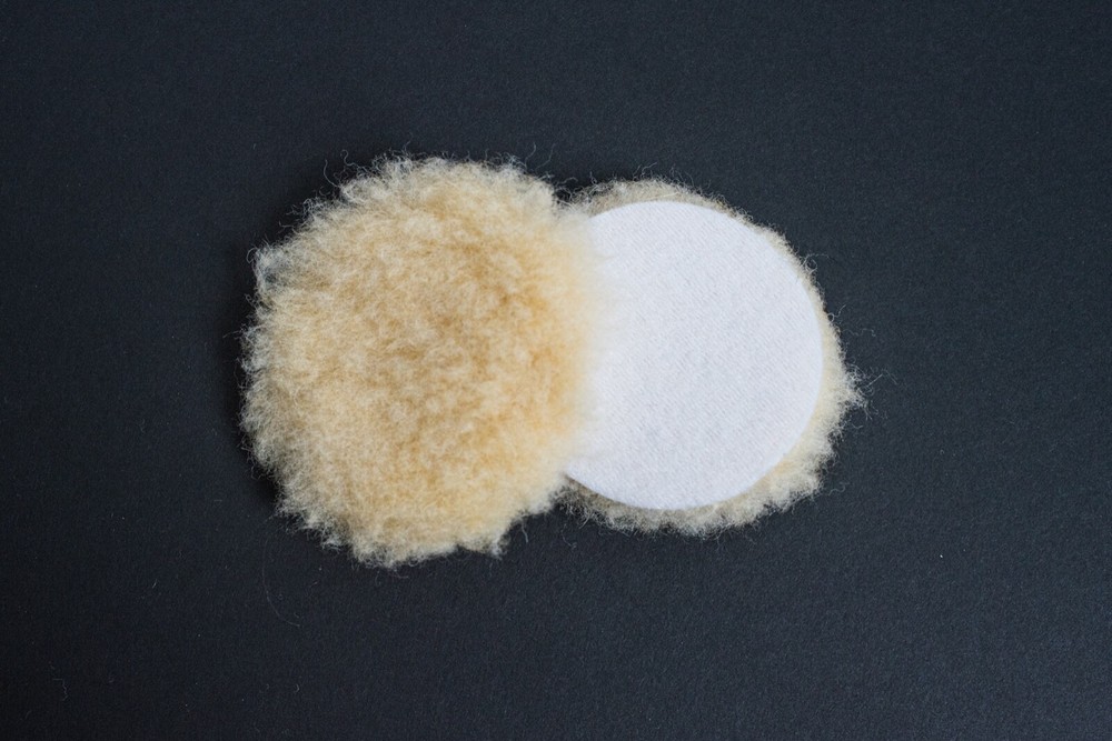 3″ Flat Lambs Wool Buffing Pad, Tan - 12 pack