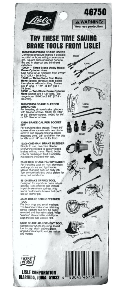 Lisle 46750 - Brake Spring Tool Remove & Install Brake Springs Set Over a Post