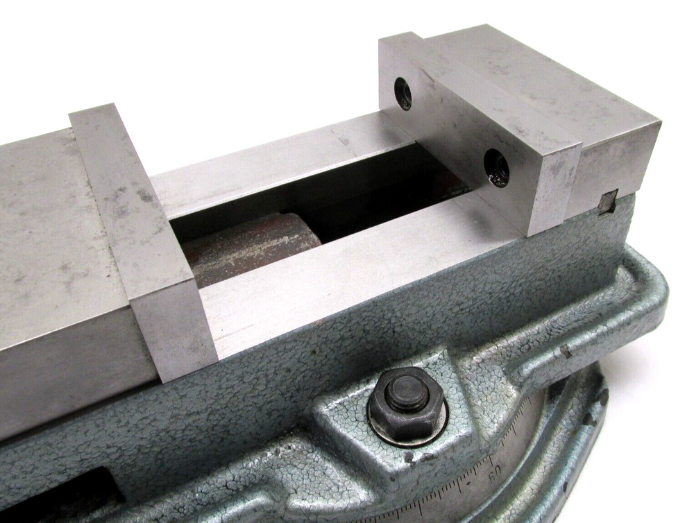 NICE! 4" MILLING MACHINE VISE w/ ROTARY BASE, JAWS & HANDLE