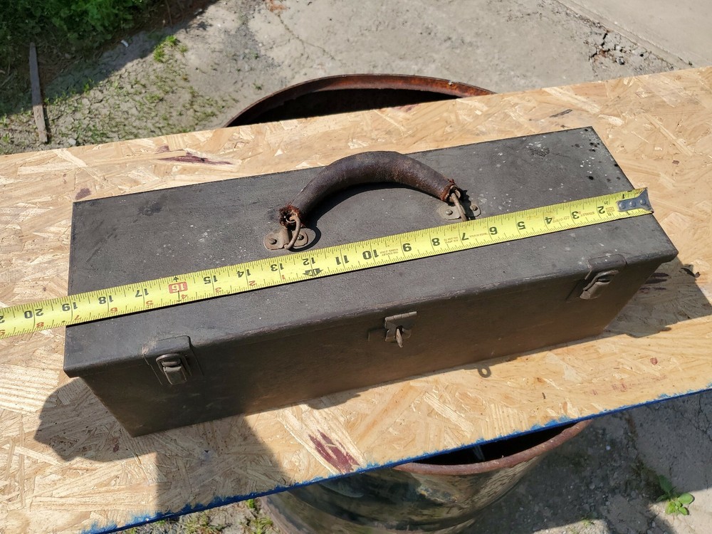 Vintage Leather Handle Toolbox