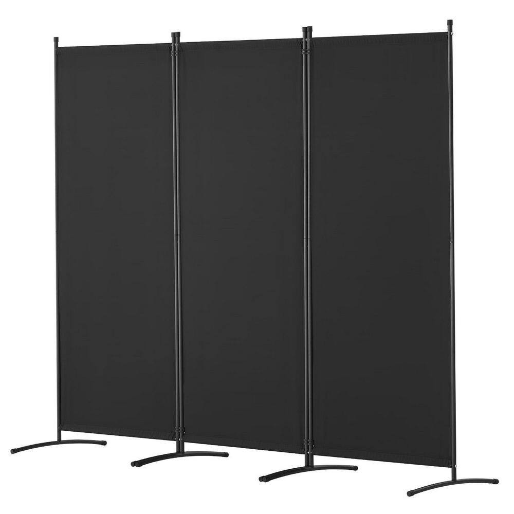 3-Panel Room Divider, Folding Screen Partition, Fabric Freestanding Room Divider