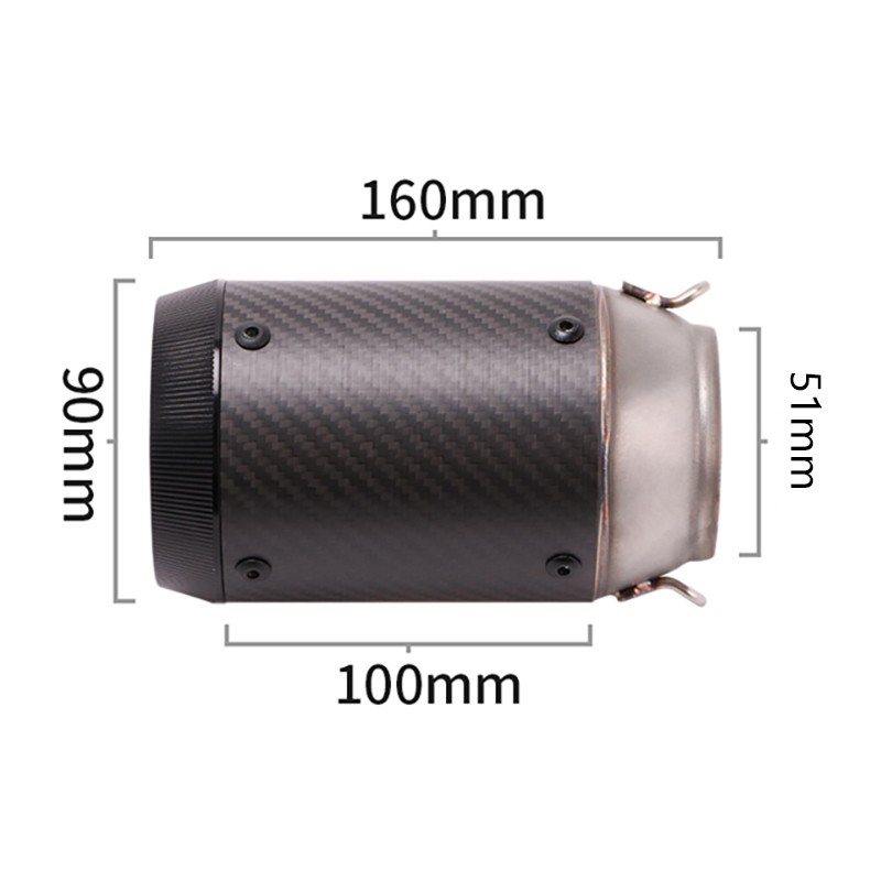 For Kawasaki Ninja ZX6R Carbon Exhaust Muffler Mid Link Pipe Slip On ZX636 09-23