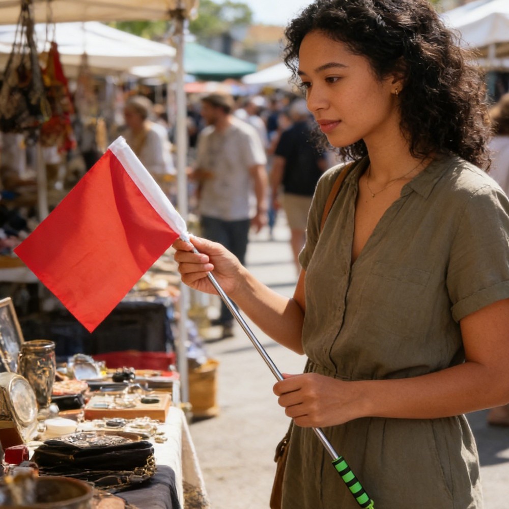 Tour Guide Flags with Extendable Poles - Horse Training Flag & Telescoping Pole