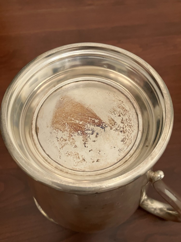 Silver Plate Water Pitcher 8” Unmarked