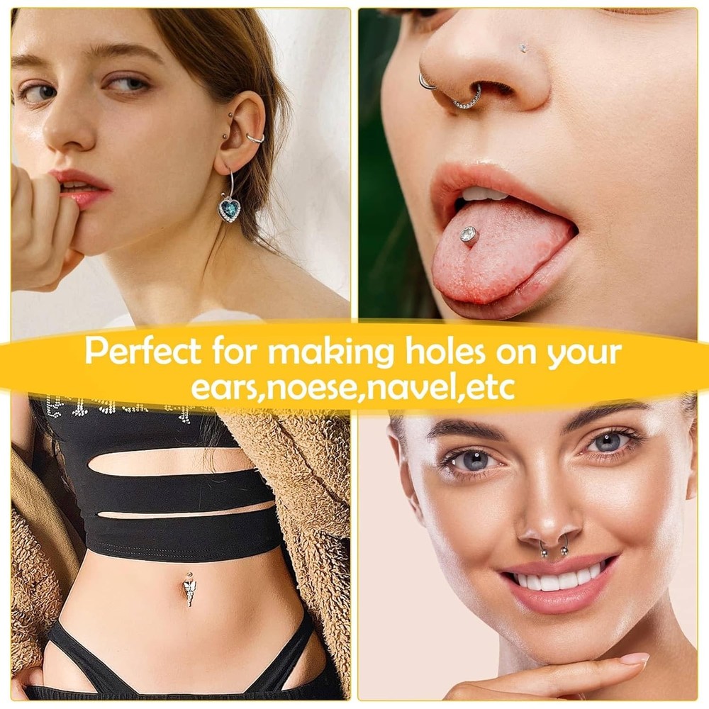 Professional Ear Piercing Gun, Reusable Machine with Dark Black