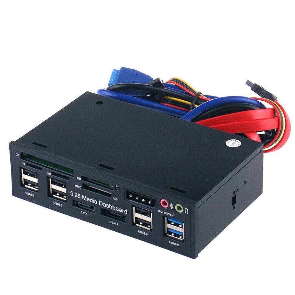 5.25'' PC Front Panel Dashboard Media USB 3.0 Hub Audio Panel Dashboard