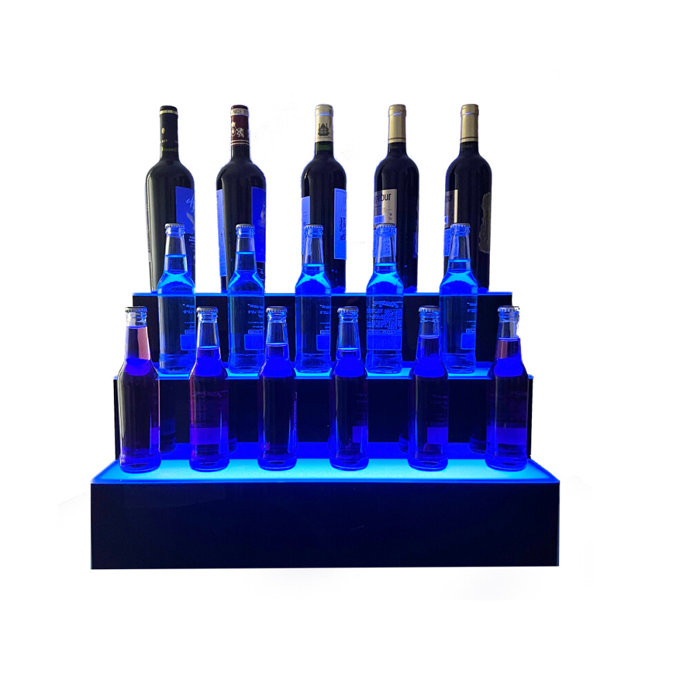 31"MultiColor LED Lighted Liquor Bottle Display 3 Tier for Home Commercial Bar