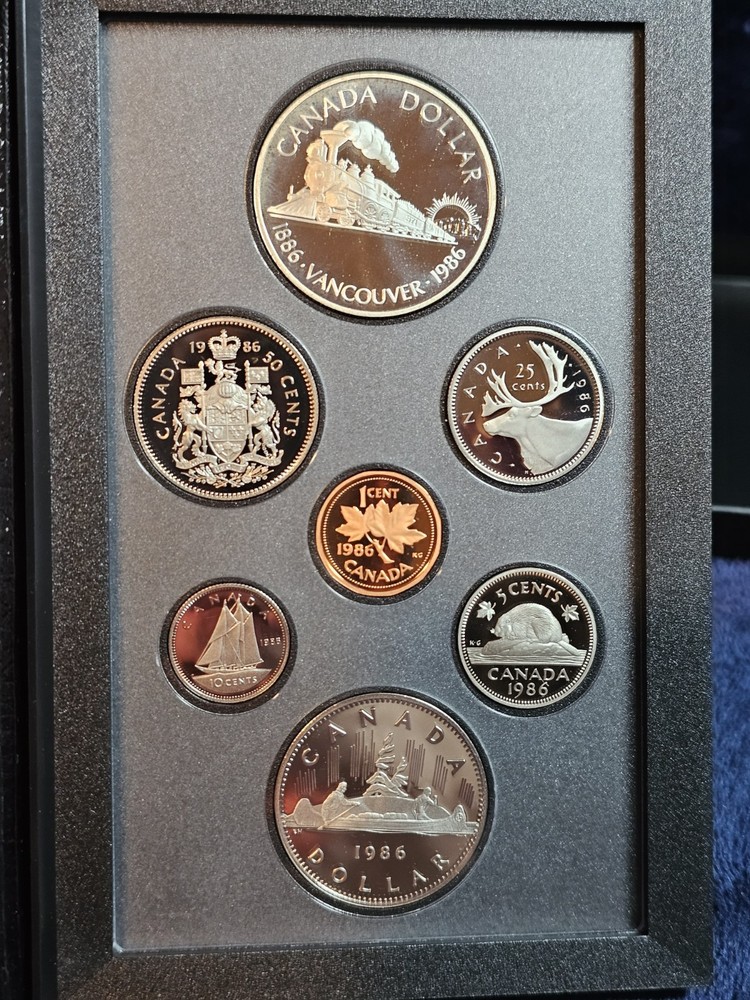 1986 Canada 7 Coin Proof Set - Double Silver Dollar