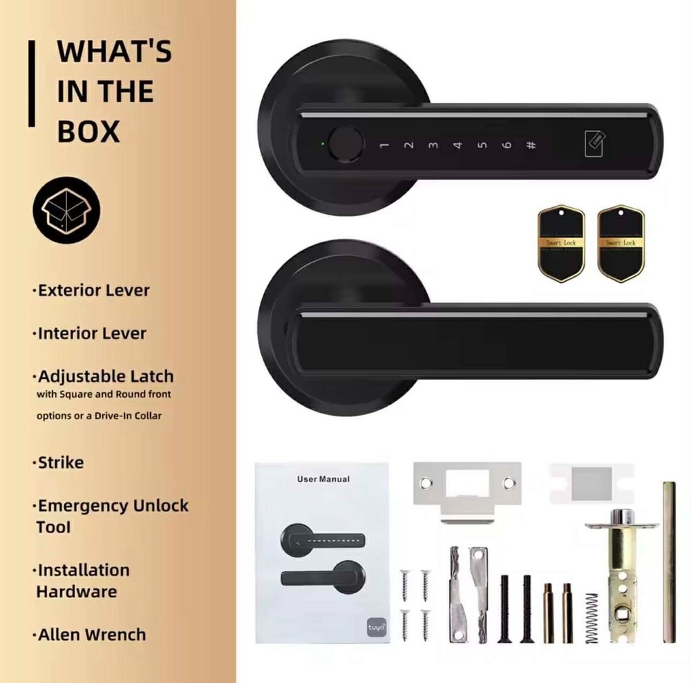 Smart Fingerprint Door Lock Keyless Entry App Control Touchscreen Dead