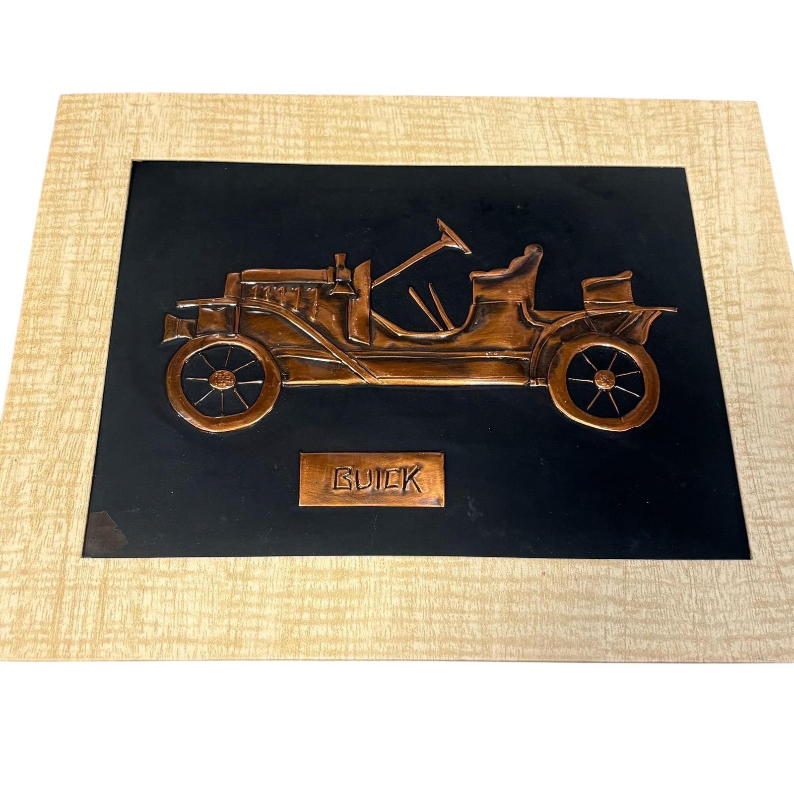 Vintage Buick Copper Car Wall Art Plaque Relief Retro Garage Decor