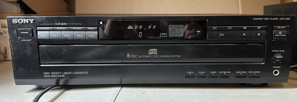 Sony Compact Disc Player Carousel Changer CDP-C325 No Remote TESTED!
