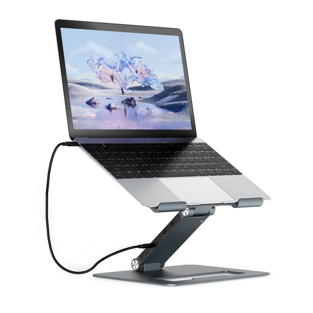 Adjustable Computer Riser Laptop Stand USB C Dock Dual HDMI for 10-17" Laptop