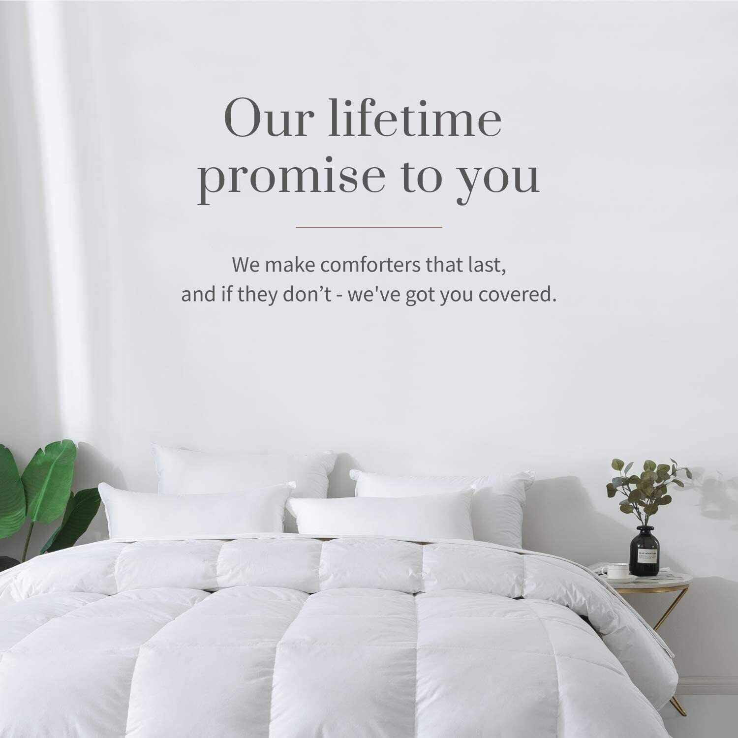 Everspread Essential Goose Down Comforter Duvet Insert, Lightweight,Cotton Shell