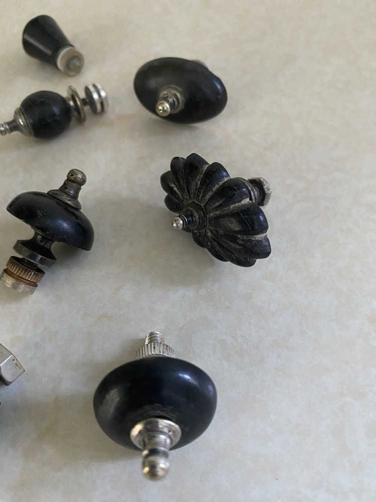 10 Victorian silver plate Bakelite Old Pewter Tea pot lid Knobs Top finials Knob