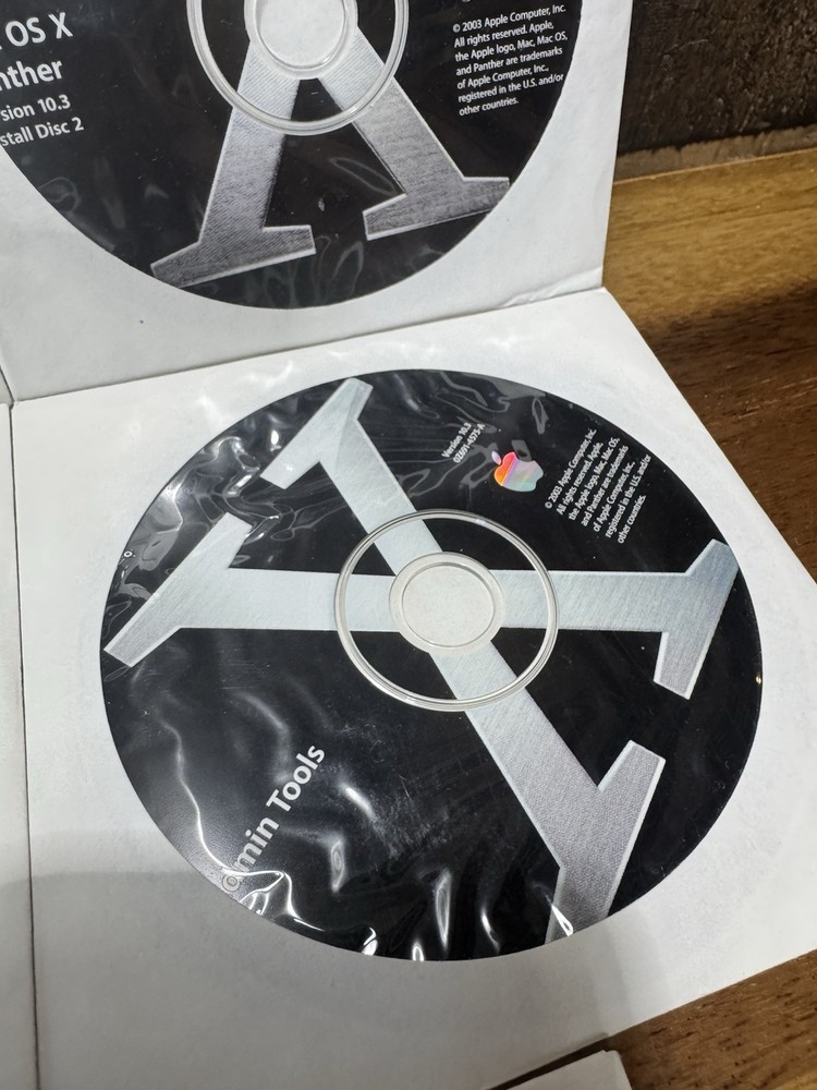 Apple Mac OS X Panther Version 10.3 Disc Set & Mac OS X Xcode Tools Version 1.0.
