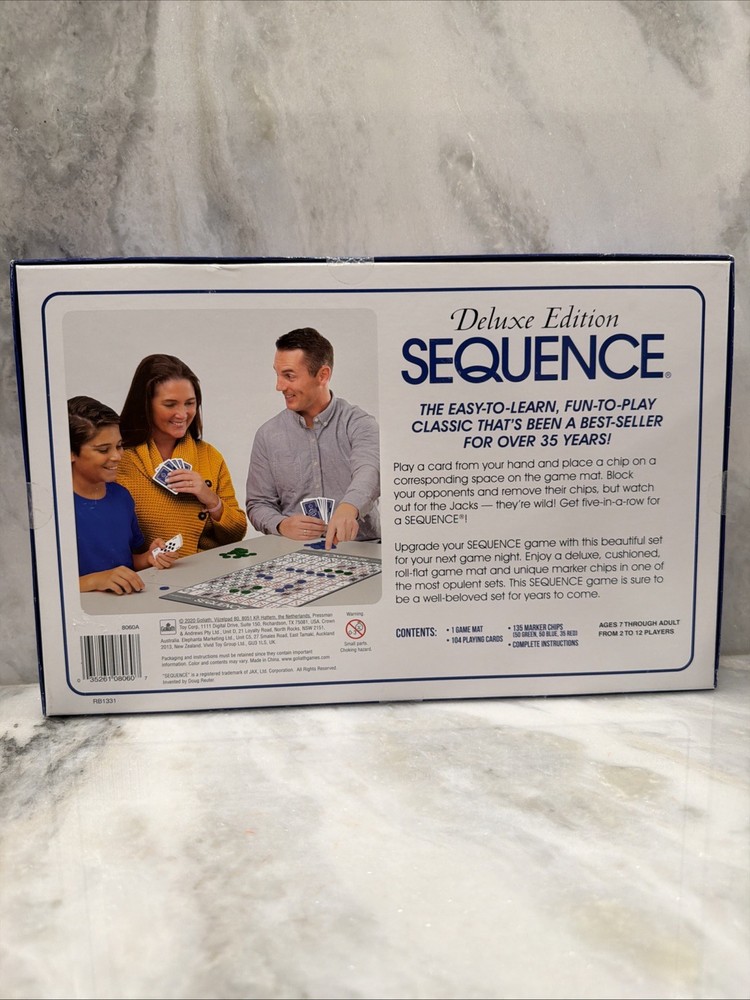 Sequence Deluxe 2020 Edition Strategy Board Game Goliath NEW
