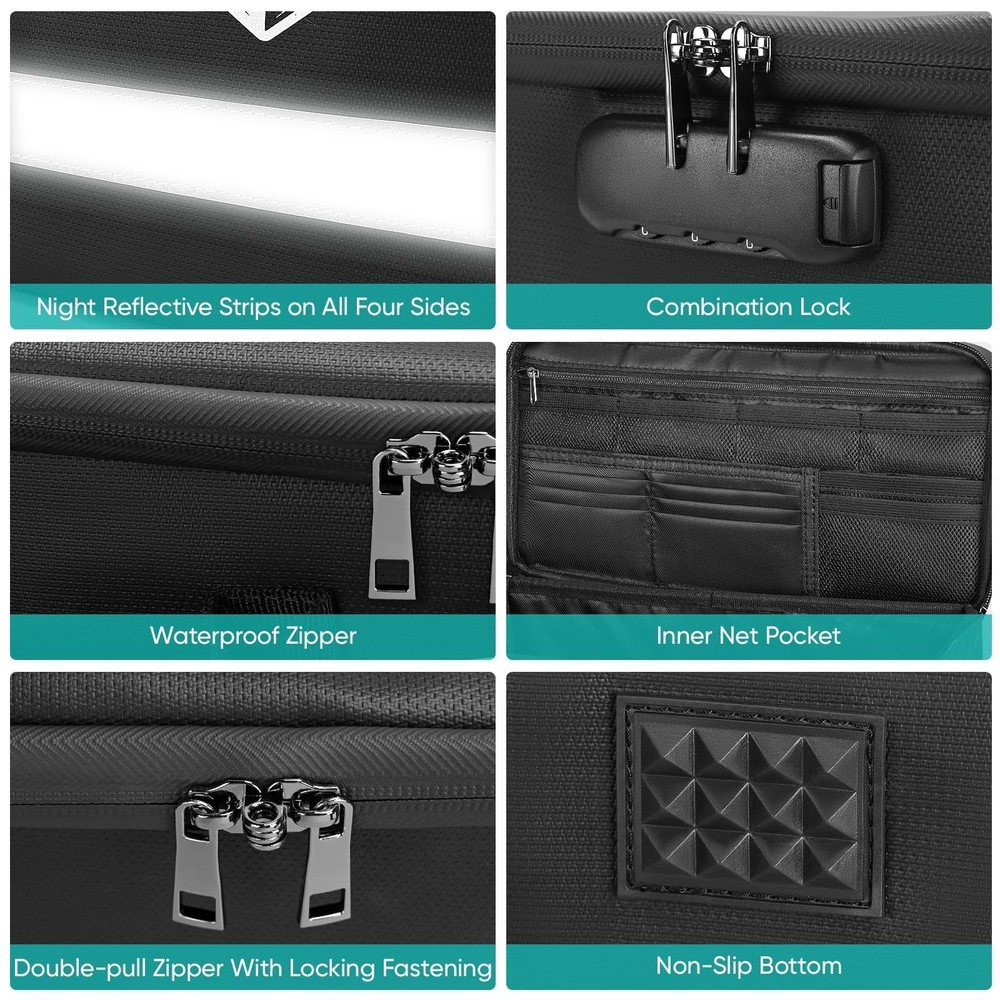 Baleine fireproof document box with lock portable bag waterproof fire proof