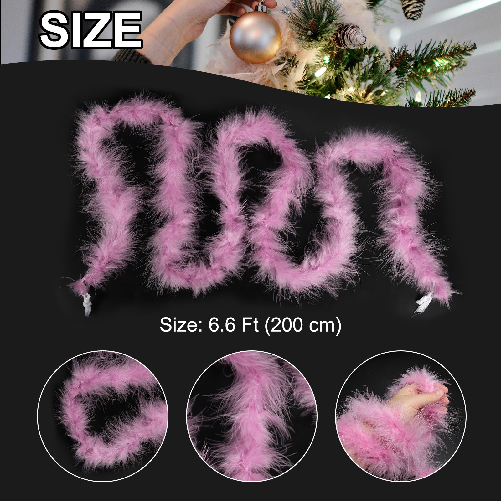 1 Pcs 6.6 Ft Feather Boas Feather for DIY Craft Sewing Trim Party Purple Pink
