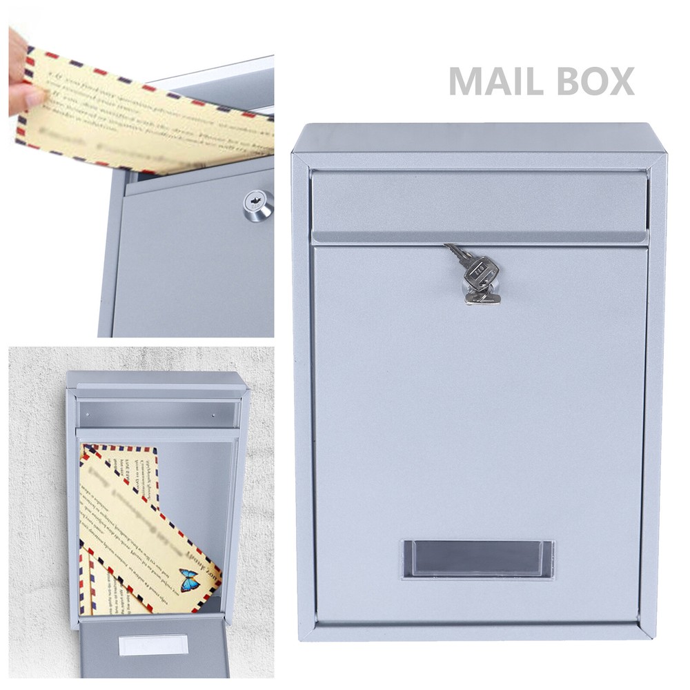 Mail Box Wall Mount Locking Mailboxspaper Letter box Lockable Post Box 2 Key
