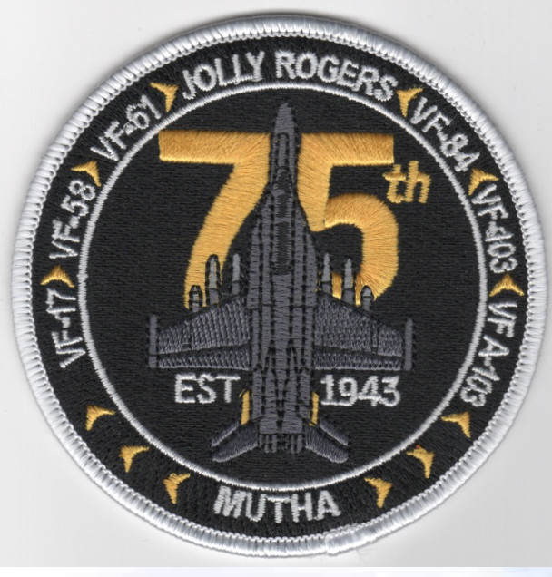 3.5" NAVY VFA-103 75TH ANNIVERSARY BULLET EMBROIDERED PATCH