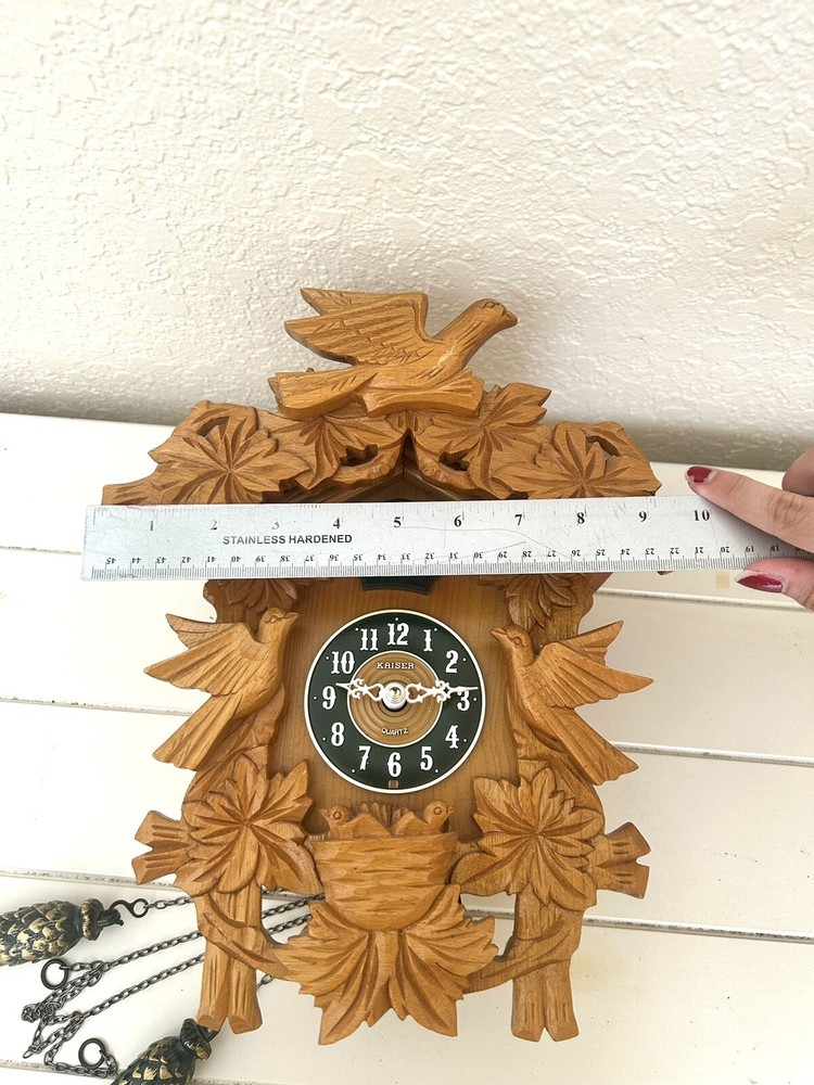 VINTAGE KAISER QUARTZ CUCKOO CLOCK BIRDS GERMAN