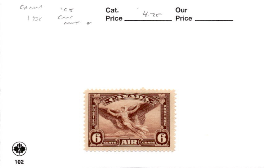 Canada, Postage Stamp, #C5 Mint Hinged, 1935 Airmail (AG)