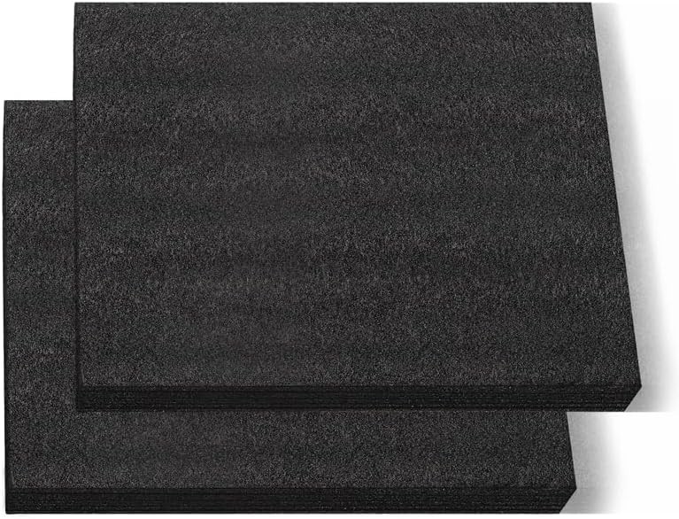 Black Customizable Polyethylene Foam Sheets, 2PACK 12 x 16 x 1INCH Thick Padding