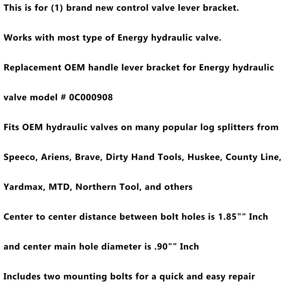 Hydraulic Log Splitter Valve Handle Bracket For HUSKY MTD Energy