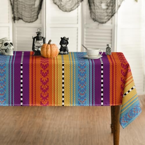 Stripe Tablecloth 60x84 Inch Rectangular Stripe 60" x 84" (Rectangular) Orange