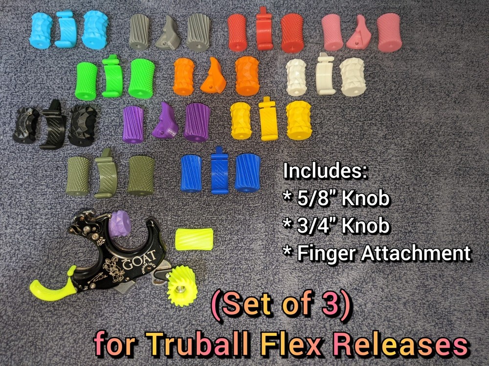 * (Set of 3) Button Knobs & Ring Finger Flex * TruBall Releases - Ultimate GOAT