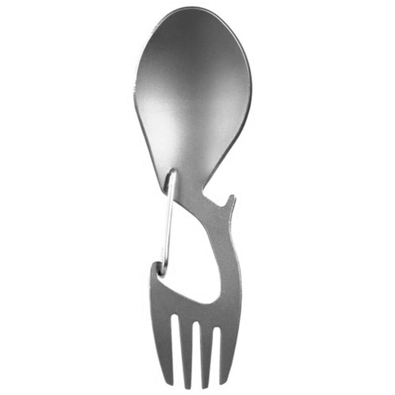 3 In 1 Camping Picnic Titanium Spoon Tableware Titanium Fork Ultralight1882