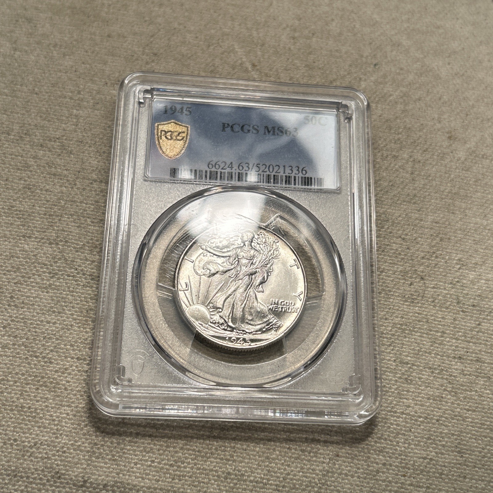 1945 50C PCGS MS63 HALF DOLLAR WALKING LIBERTY SILVER COIN