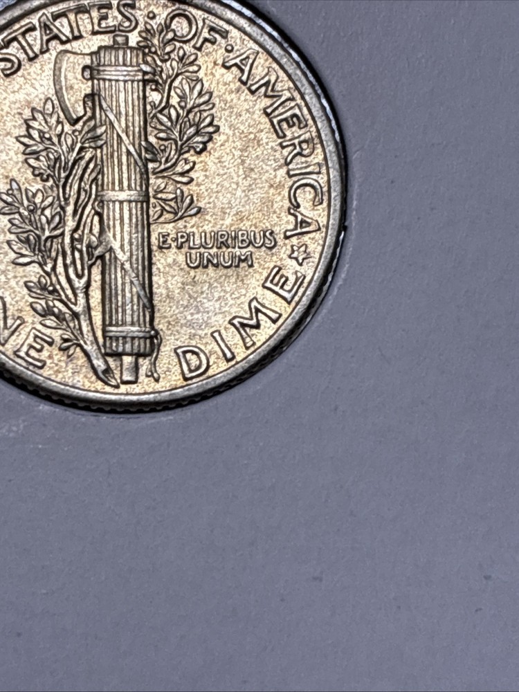 1935 Mercury Dime Stuck Through Errors, “5” 1935, Double Die Reverse 💎
