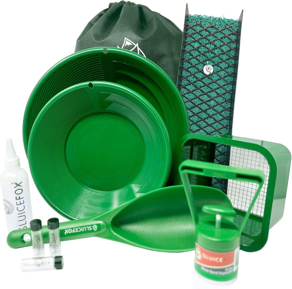 Compact Gold Panning Set w/ Miner's Moss & Backpack