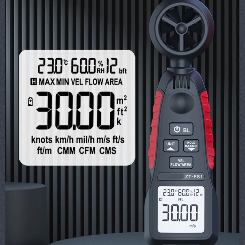 Professional Handheld Anemometer LCD Strong Design Wind Measurement Tool