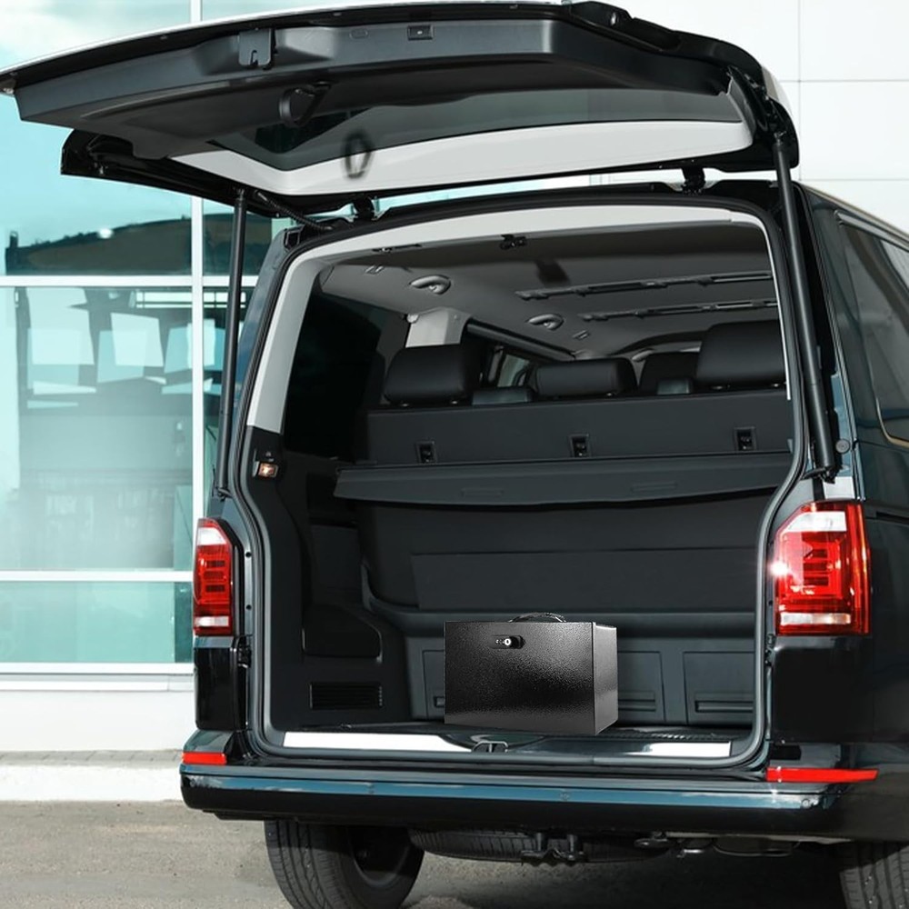 Fireproof Lock Box with Key&Combination Lock-Fire Safe Document Box,Portable