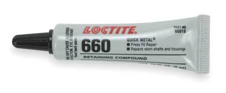 Loctite 209765 Retaining Compound, 660 Series, Quick Metal, Silver, Paste, 6 Ml