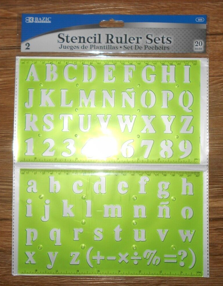 Bazic 2 Pack Stencil Ruler Set