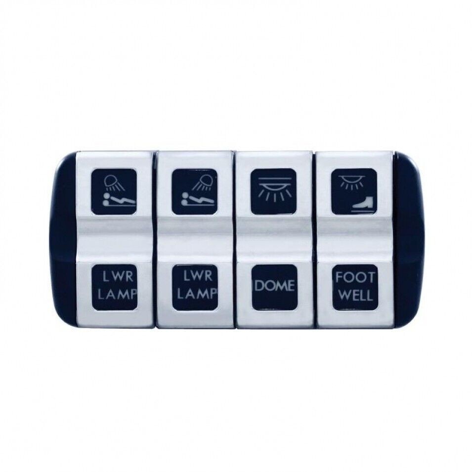 Switch Cover with 3 Openings for 2008-2017 Freightliner Cascadia - Chrome - Pair