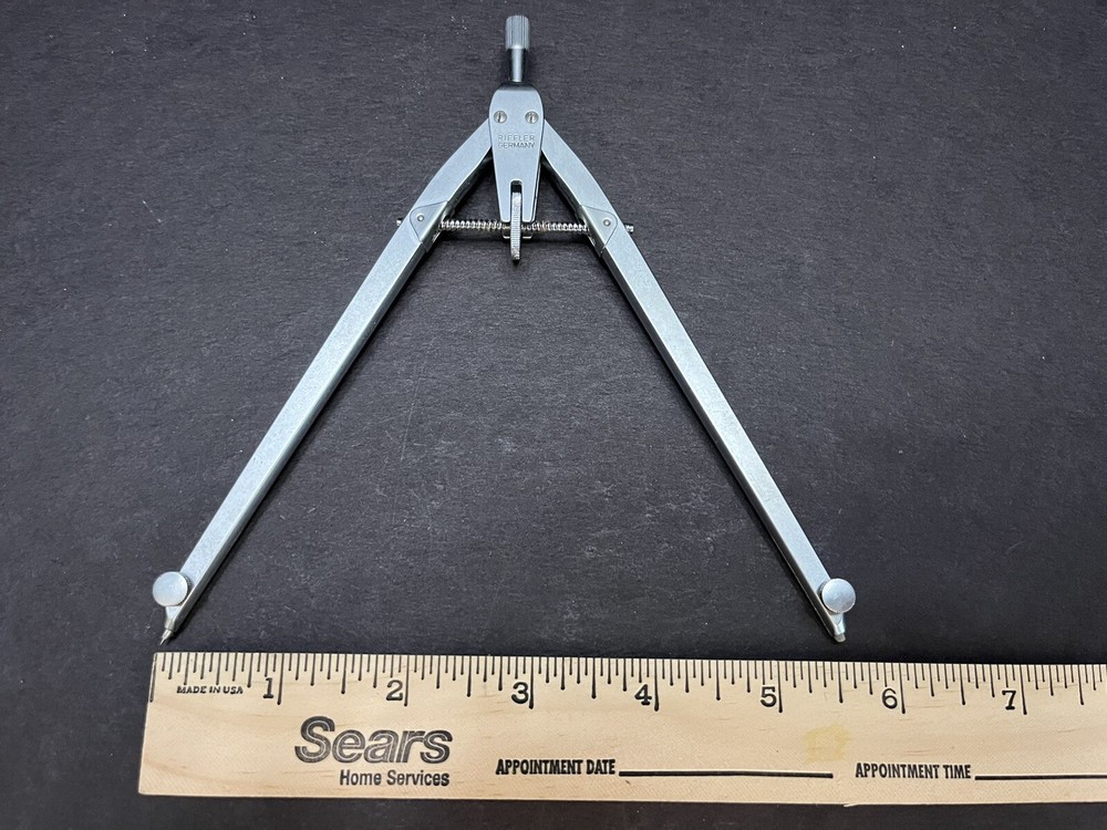 VTG RIEFLER Technical Drawing/Drafting Tool Compass/Divider German w/ Org Case