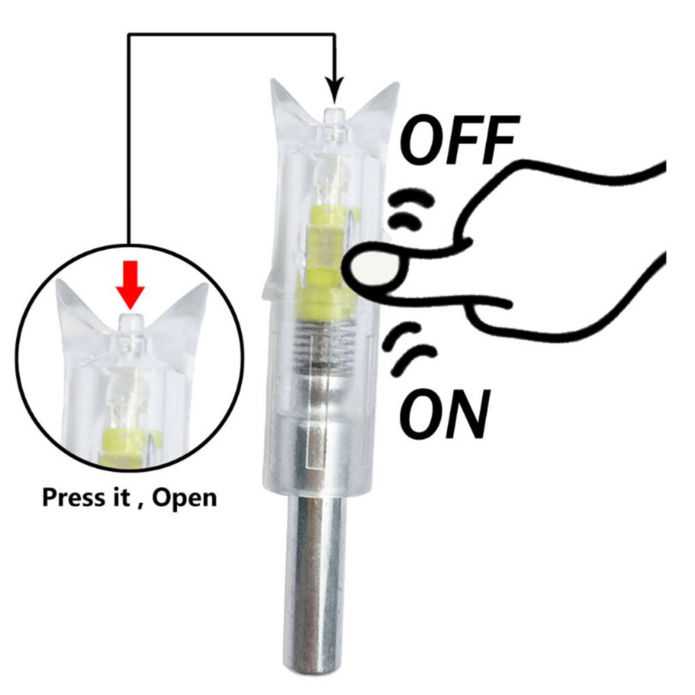 12Pcs LED Lighted Nocks 7.62mm Inside Diameter For Compound Bow Arrow Nocks