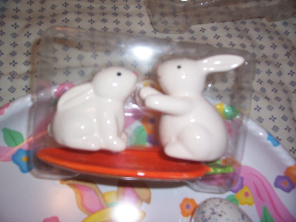 assorted Easter Bunny Rabbit Figurines lot of 6