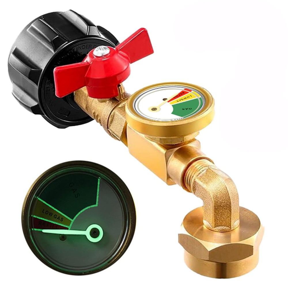 Propane Refill Adapter with Color - Coded Dial, 90° Elbow, Safe & Convenient