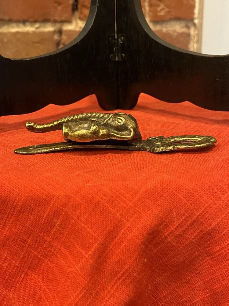 Vintage Retro Mini Elephant Door Knocker - Solid Brass, Antique Decor